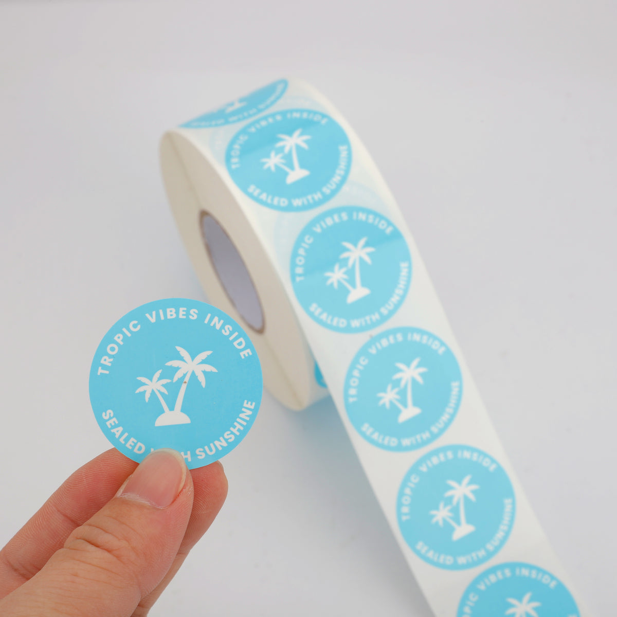 Rounded Waterproof BOPP Labels – Durable Packaging & Branding Stickers – 1.5” Round, 1,000 Labels per Roll