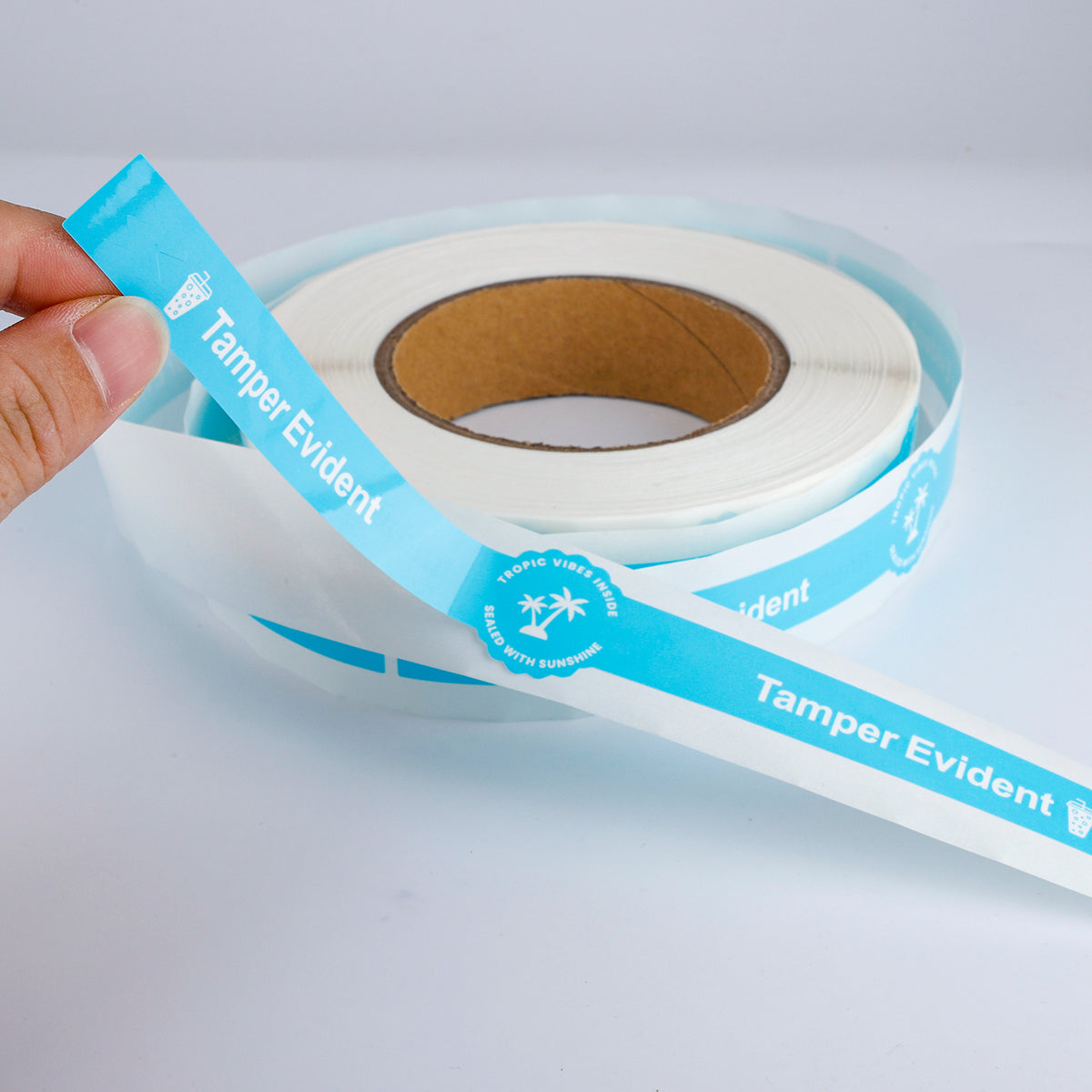 Watch-Style Tamper-Evident Vinyl Labels – Precision-Cut One-Time Security Seals for Packaging, 1” x 9”, 250 per Roll