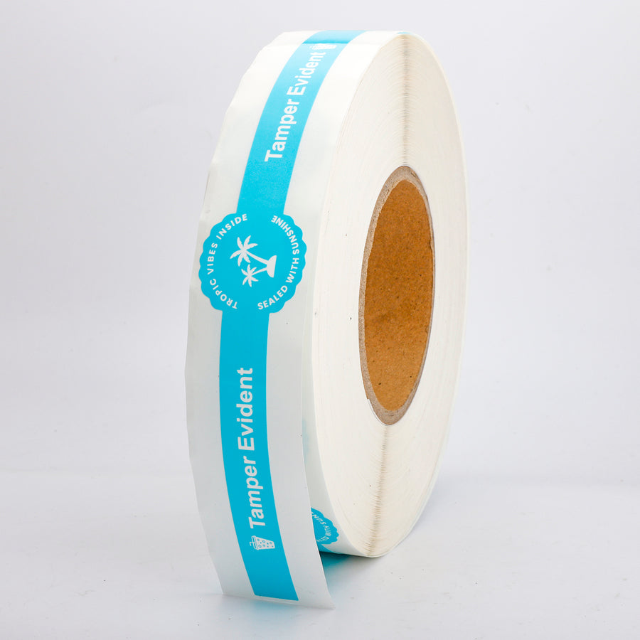 Watch-Style Tamper-Evident Vinyl Labels – Precision-Cut One-Time Security Seals for Packaging, 1.35” x 8.75”, 500 per Roll