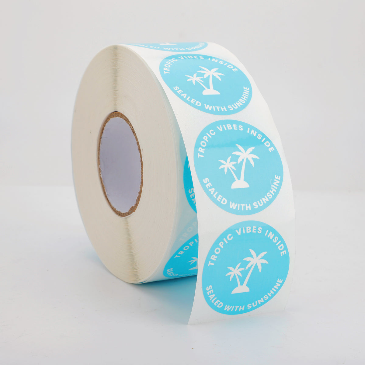 Rounded Waterproof BOPP Labels – Durable Packaging & Branding Stickers – 1.5” Round, 1,000 Labels per Roll