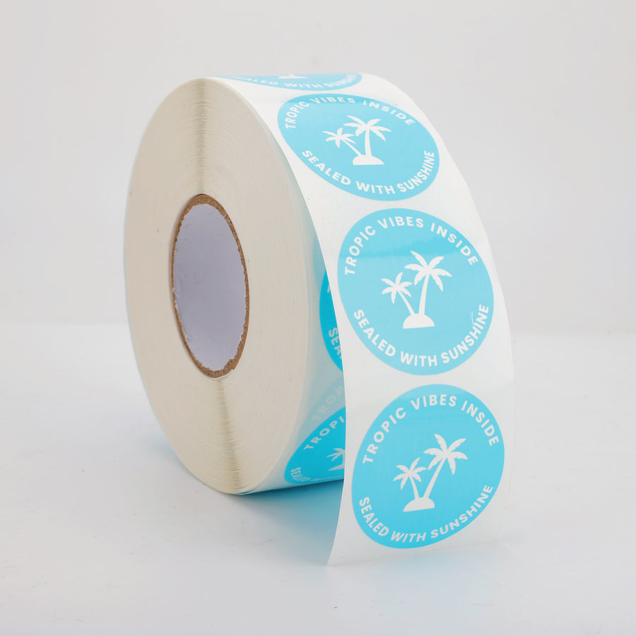 Rounded Waterproof BOPP Labels – Durable Packaging & Branding Stickers – 1.5” Round, 1,000 Labels per Roll